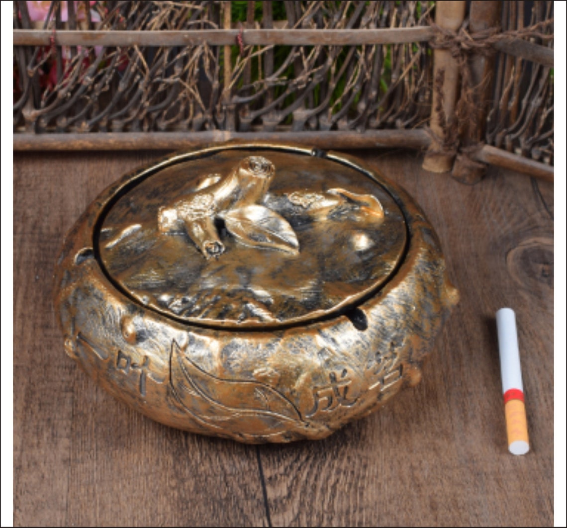 Pure copper ashtray with lid household multifunctional/office Etsy