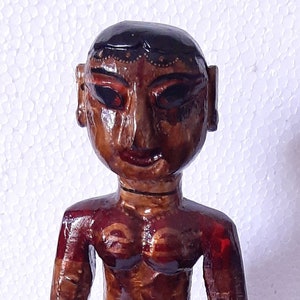 Wooden Woman figure/Antique Finish Wooden Indian Doll/Vintage collectible doll figure/Indian furniture/Wooden distressed human figure