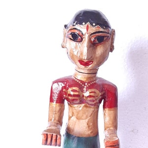 Vintage Collectible Doll Figure/Antique Wooden Indian Doll/Wooden Distressed Human Figure/Wooden Antique Finish Statue/Indian Furniture
