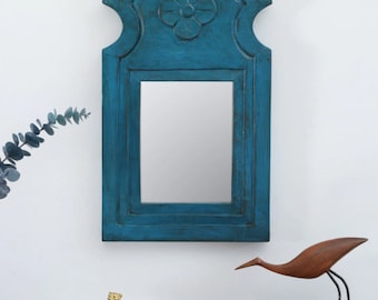 Hand Painted Wooden Jharokha Frame: Indian Wall Hanging Decor