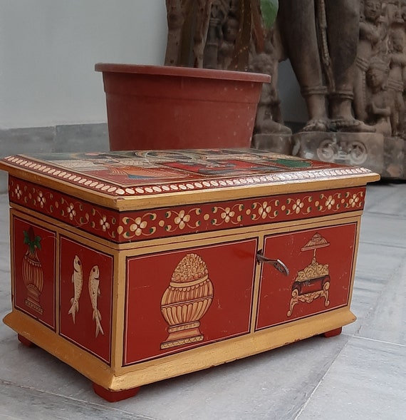 Handmade Wooden Box/Wooden Storage Box/Vintage Pa… - image 1