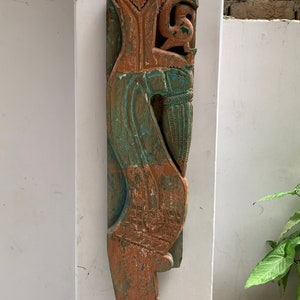 Wooden Wall Panel/Fine Carved  Animal Statue/Indian Wooden Plaque/Distressed Antique Frame/Wall Hanging Entrance Decor