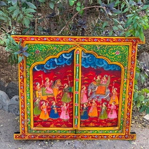 Traditional Frames/Wooden Window/Carved Window/Wooden Frame/Wall Hanging Jharokha/Handcrafted Wooden Windows for Home Decor/Indian Heritage