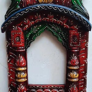 Ethnic Wall Hanging Frame/Handmade Wooden Painted Jharokha/Indian Traditional Jharokha/Wall Decor/Indian Handicraft Frame/Housewarming Gift