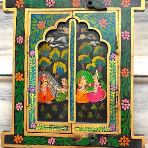Rajasthan Royale: Handcrafted Indian Wooden Window/Wall Hanging Jharokha/Small Traditional Window/Mehrab Frame/Home Decor/Wooden Wall Window