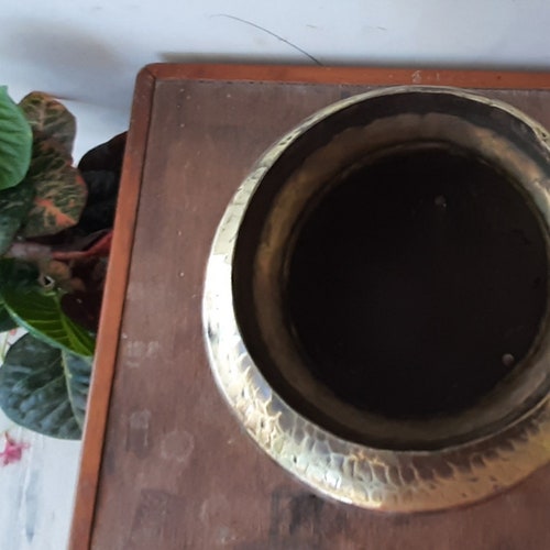 Antique Pure Brass Water Pot With Stand/Brass hotsell Planter Pot With Peacock Design Legs/Home Decor Flower Pot/Handcrafted Brass Pot On Three Legs