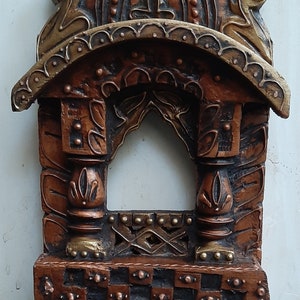 Traditional Wooden Mini Jharokha/Antique Look Rajasthani Mina Painted Wall Hanging/Handmade Hand-Painted/Vintage Wooden Window Frame