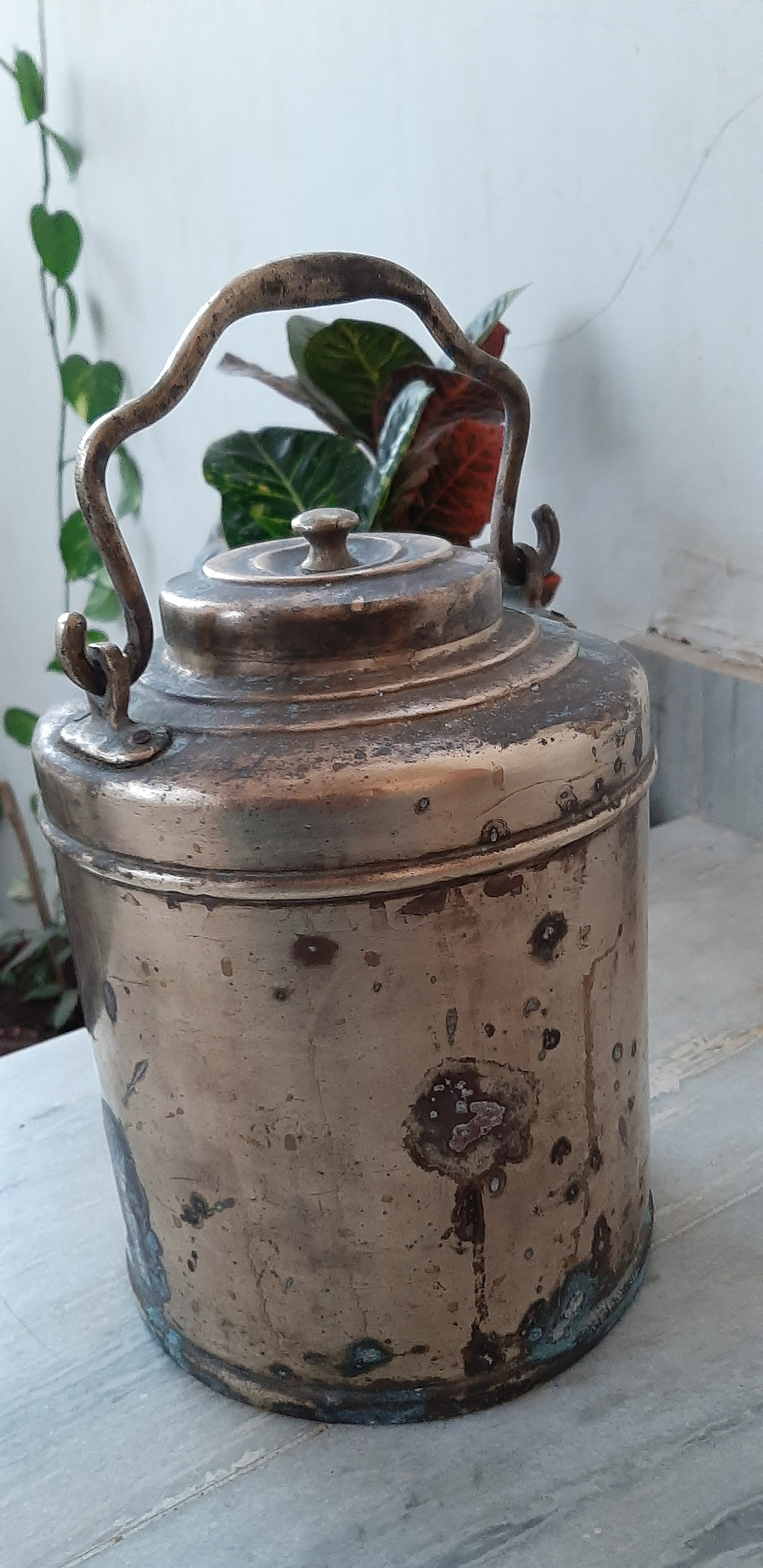 Antique Old Brass Milk Pot/brass Kitchen Oil Container/brass Etsy