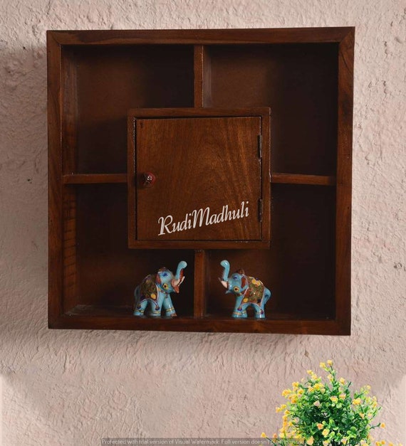 Mango Wood Wall Cabinet wall Mounted Multiple Shelf painted Wooden