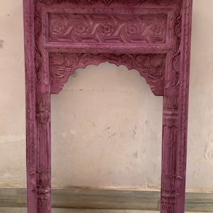 Hand Carved Floral Wooden Frame/Wall Hanging Jharokha/Mehrab Wall Jharokha/Traditional Small Window/Home Decor/Vintage Rajasthani Handicraft