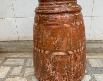 Handmade Rustic Wooden Planter: Indian Centerpiece Decor