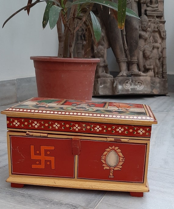 Handmade Wooden Box/Wooden Storage Box/Vintage Pa… - image 4