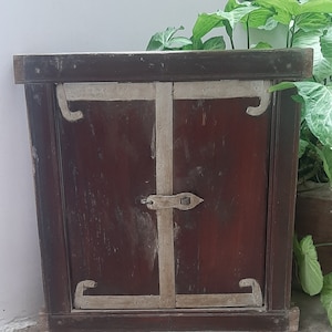 Old Hand Carved Wooden Window/Indian Teak Wood Wall Hanging Jharokha/Wall Decor Frame/Antique Home Decor/Iron Fitting Doors Frame/Metal Work