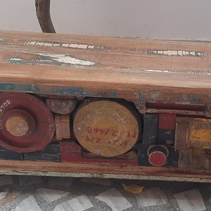 Antique Style Indian Vintage Art Old Wooden Table Box Storage Box Hand Crafted Wooden Old Antique Art Wooden Box Indian Furniture Storage
