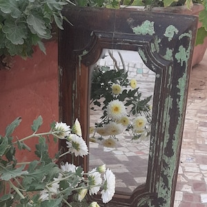 Wall Hanging Wooden Mehrab Jharokha/Antique Distressed Mirror Frame/Festival Gift Idea/Vintage Indian Frame/Transform Your Living Space