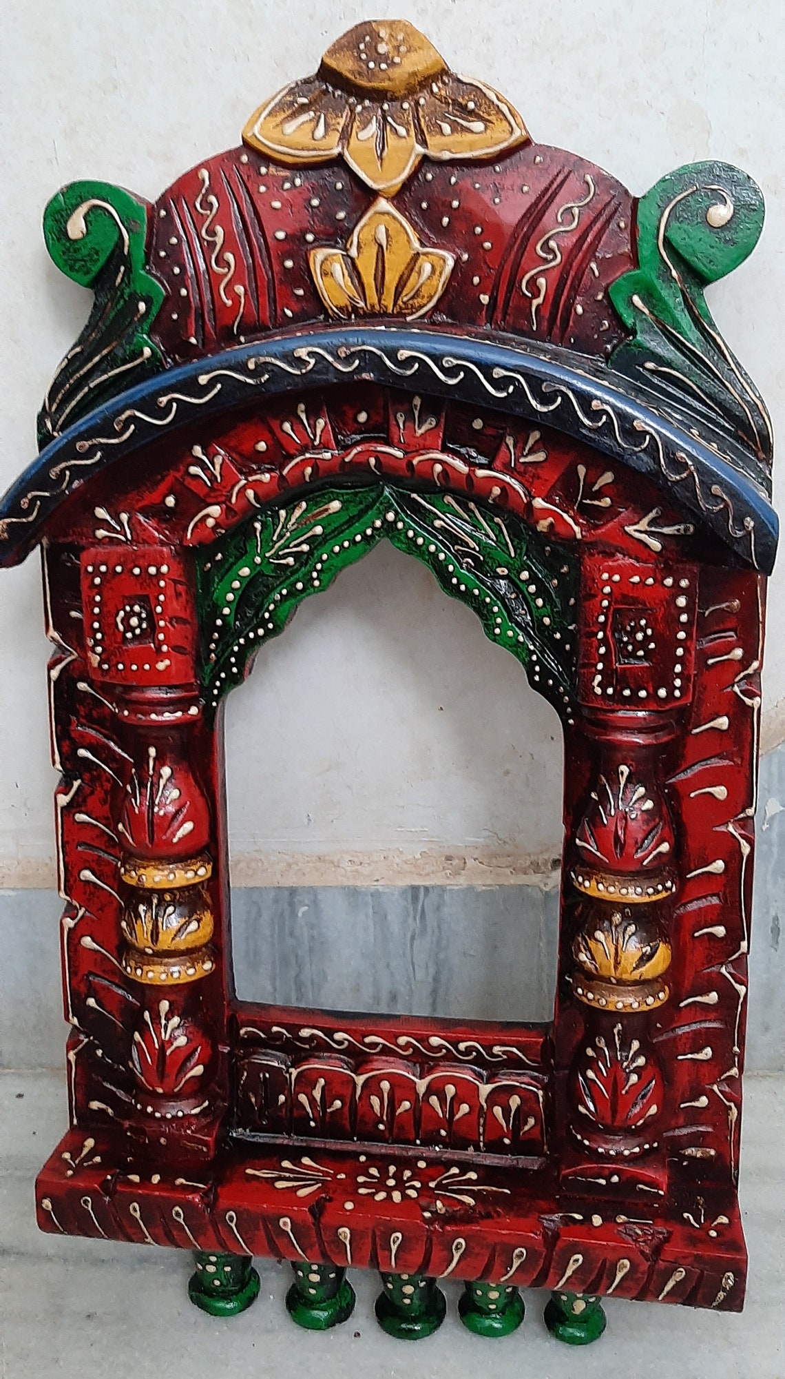 Handmade Wooden Colorful Painted Jharokha/Ethnic Wall Hanging | Etsy