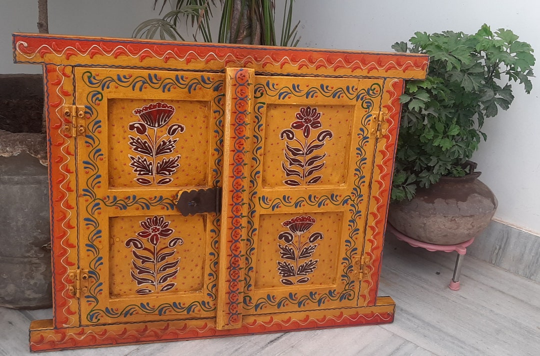 Indian Window Frame Yellow Jharokha Wall Decor: Handcrafted Indian Window Frame - Etsy