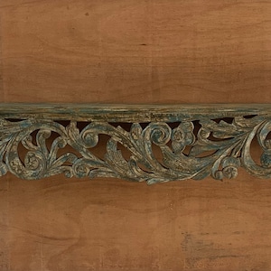 Wooden Wall Hanging Shelf/Vinatge Wall Bracket/Heavy Hand Carved Shelf/Home Decor/Old Wood Carving Shelf/Traditional Decorative Shelf