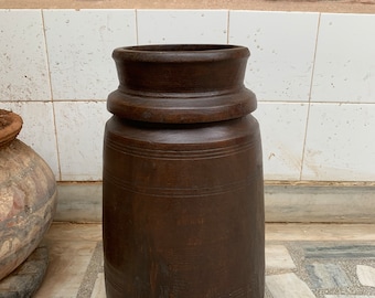 Handmade Rustic Wooden Planter: Indian Centerpiece Decor