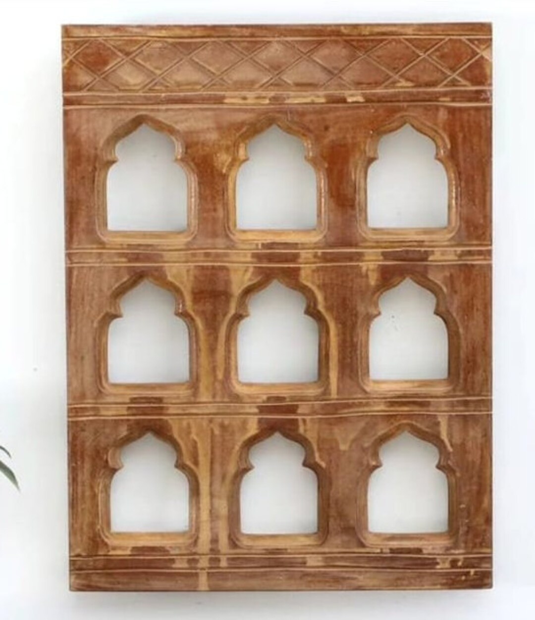 Wooden Hand Painted Jharokha Wall Hanging Indian Frame Mehrab ...