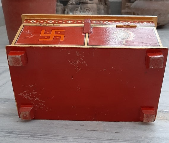 Handmade Wooden Box/Wooden Storage Box/Vintage Pa… - image 9