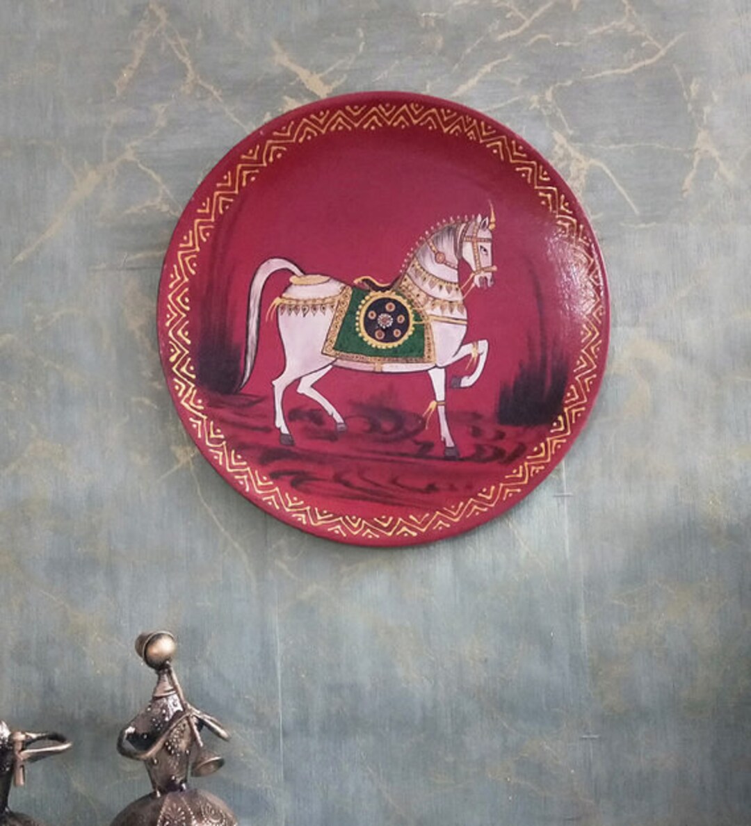 Vintage Wooden Round Decorative Wall Hanging Platedecorative Etsy