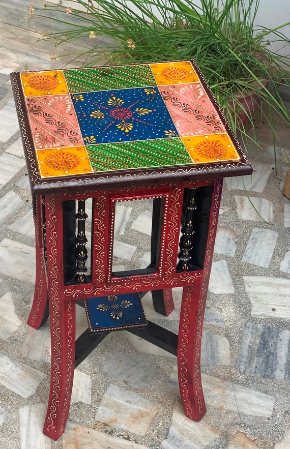 Hand painted cheap side table