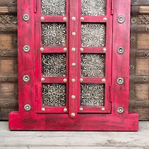Hanging Wooden Frame/Brass Fitted Jharokha/A Window to Tradition/Indian Heritage/Vintage Elegance: The Antique Finish Wall Window/Home Decor
