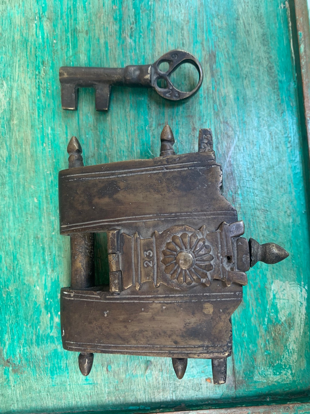 Brass Functional Lock With Key/brass Old Lock/safety Doors and Locks ...