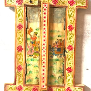 Wooden Inlay Window/Wooden Windows For Interiors/Indian Handicrafts/Wall Decor/Festival Gift/Hand Painted Folk Art/Wall Hanging Frame