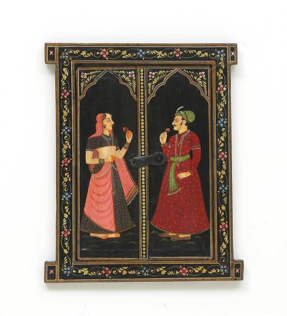 Vintage Raja Rani Royals Painting Wooden Window Wall - Etsy