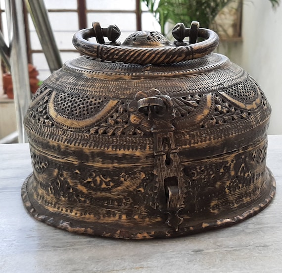 Handcrafted Original Bread Box/round Brass Box/antique Old