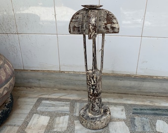 Candelabro de madera antiguo: Candelabro indio pulido a mano