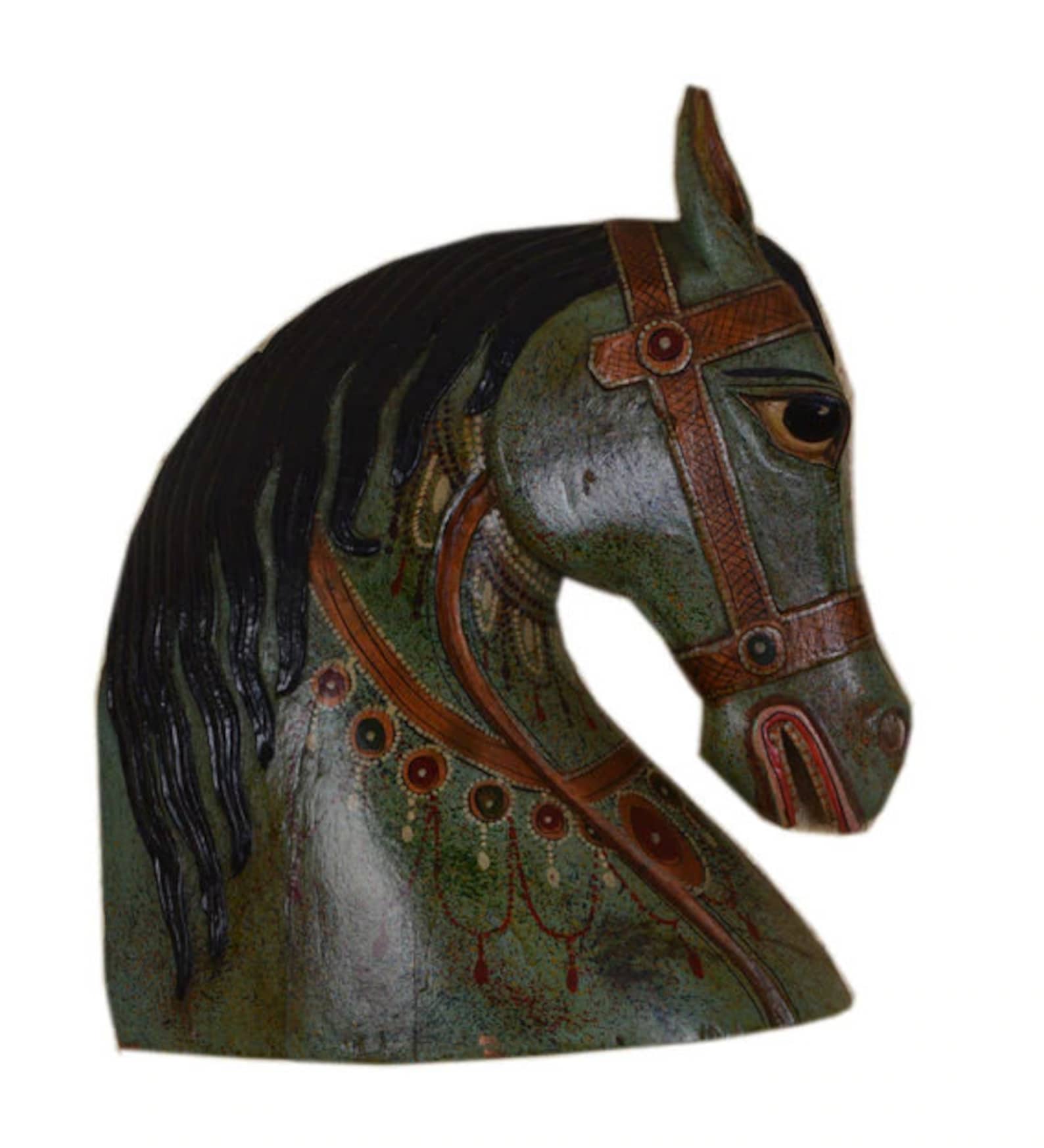 Wooden Horse Head Carvingwall Hanging Statue Figurine Etsy