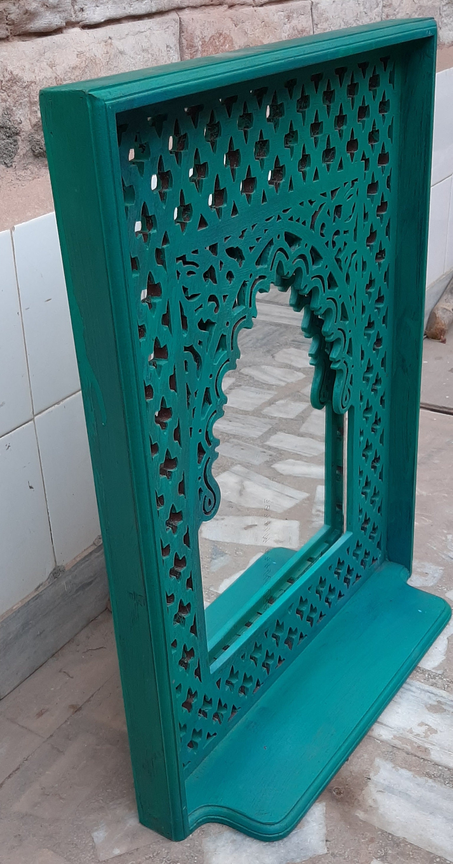 Wooden Mirror Frame/wall Hanging Mehrab Jharokha/hand Painted Etsy