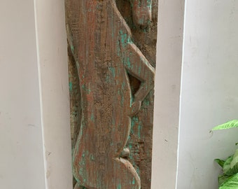 素朴な木彫りの馬の壁飾り：アンティークなインドのパネル - Etsy 日本