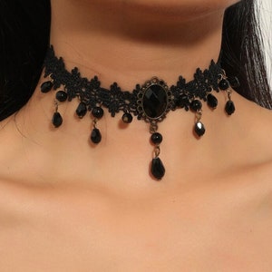 Black vintage Lace Choker, Lace Choker, Black Victorian Lace Choker, Choker Collar,  Gift For Her, Adjustable Choker Necklace