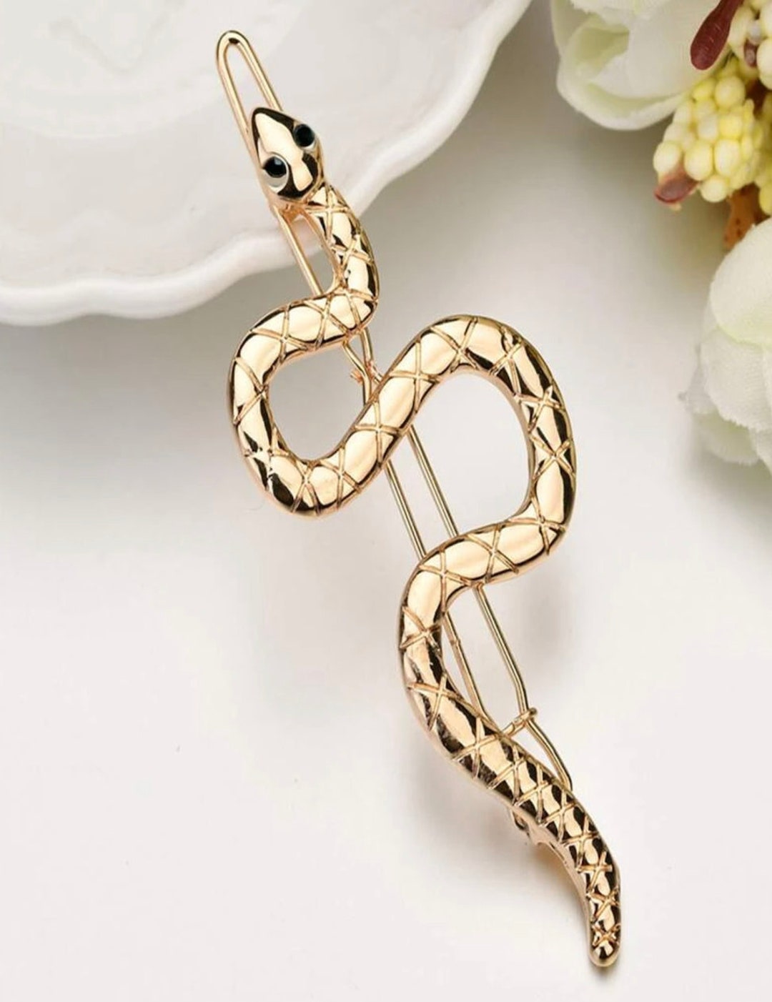 Gold Snake Hair Clip Metal Clip Minimalist Hair Clip Etsy