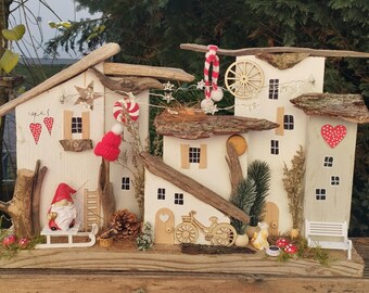 Holzhäuser, Shabby, Altholz, Holzhaus, Häuserboard