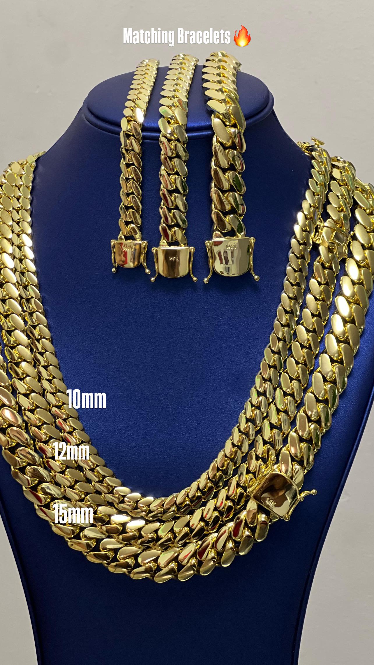 Cuban Link Gold Set chain and bracelet 5x plating