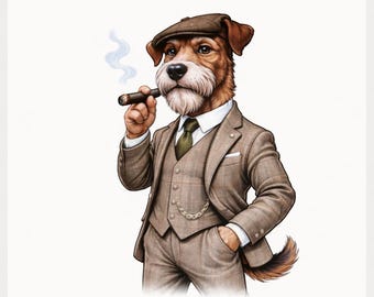 Elegante Hunde Telefon-Hintergründe: Gentleman Hund Digital Wallpaper Pack mit 10 Bildern