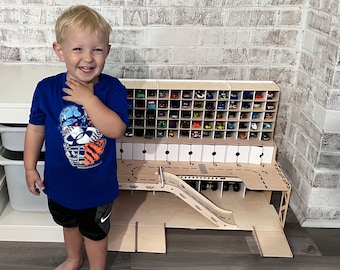 Toy Car Garage • 1/64 Scale Wooden Parking Lot Display