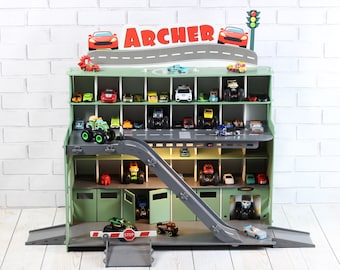 Personalized Toy Garage for Toy Cars - Perfect Christmas 2023 Gift for Toddlers