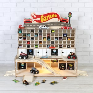 Boy Gift Age 3+, Toy Car Storage for 1/64 Scale Diecast Wheel Toys, Great Nursery Decor