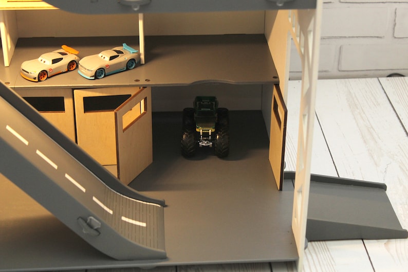 Toy Car Garage With a Toy Car Wash Doors Gates and Multiple Etsy