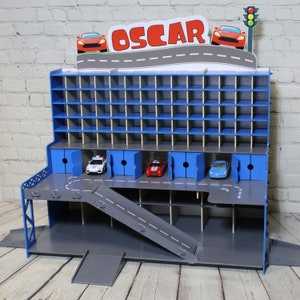 Kids Storage for 1:64 scale toy cars and larger cars in bottom 14 cells image 6