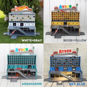 Kids Storage for 1:64 scale toy cars and larger cars in bottom 14 cells image 7