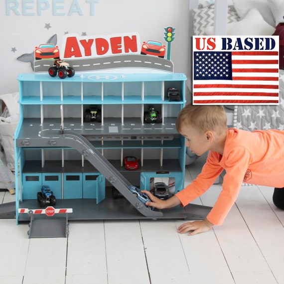 Boy Car Toy Car Garage Storage Display Shelf Wood Little Boy Etsy