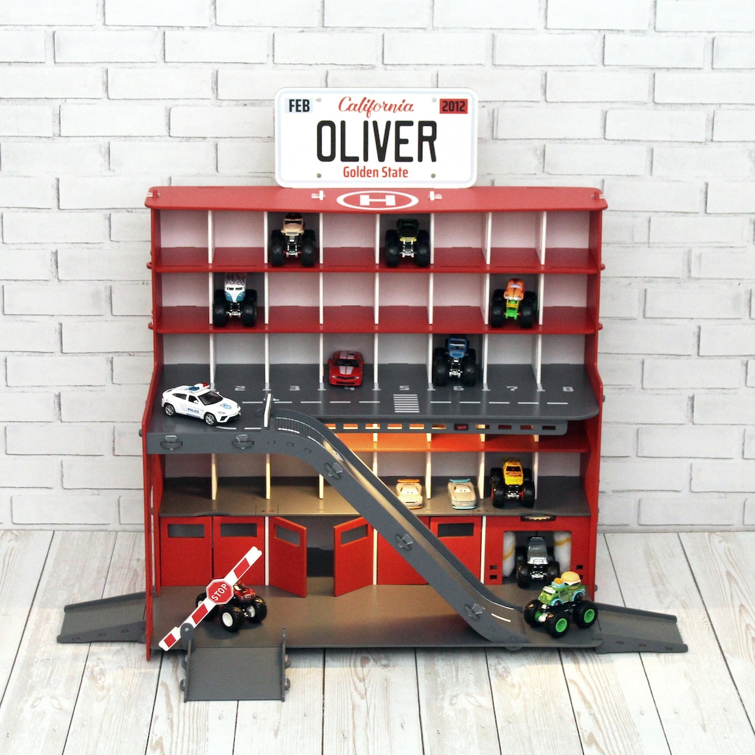 Toy Car Garage, Toy Parking Lot, Monster Truck Storage, Wooden Toy