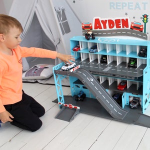 Playset for Toddler Boy • Toy Car Storage • Monster Truck Shelf • Personalized Kids Furniture